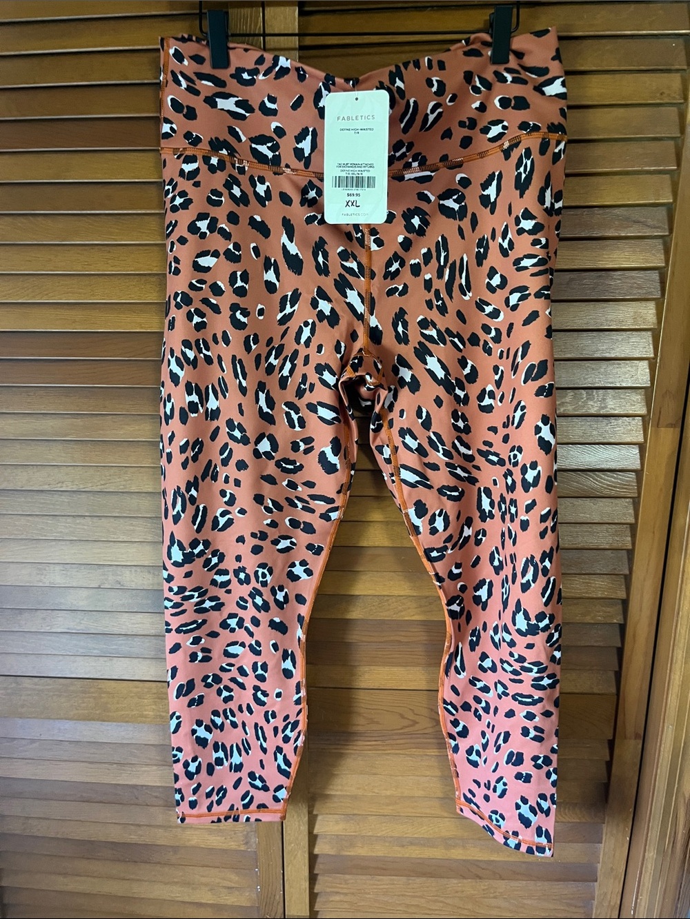 Fabletics Rust Leopard Women's Active Leggings NWT Size XXL